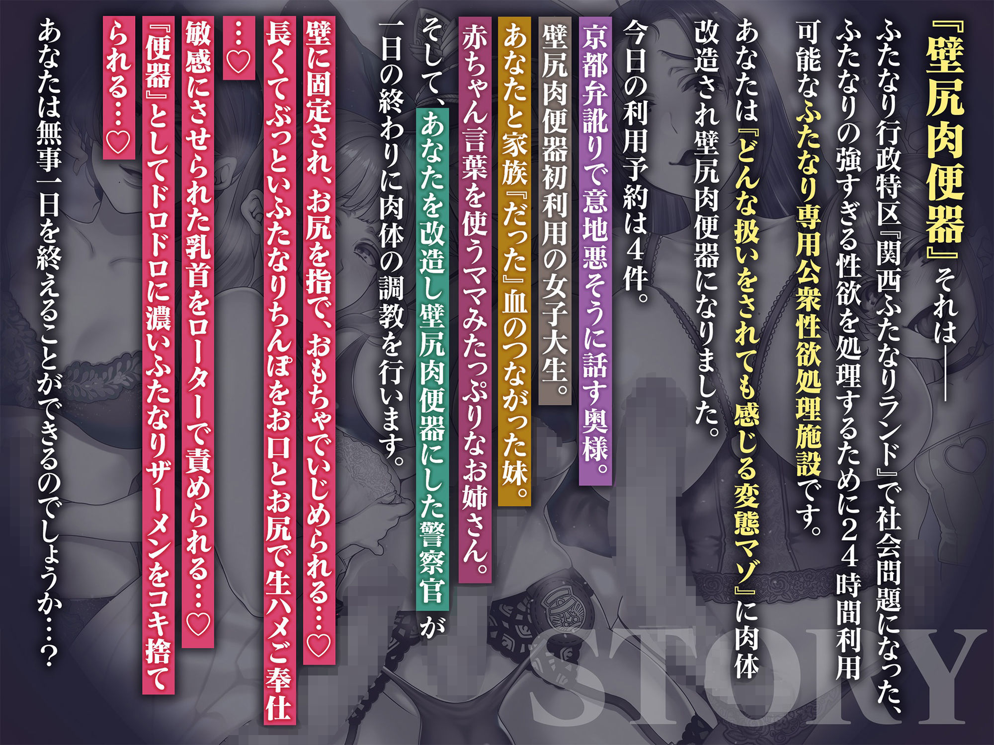 【ふたなり責めマゾ向け逆転なし】わくわくっ！壁尻オムニバス！- お前は今日からふたなり専用壁尻肉便器なので人権はく奪です♪-