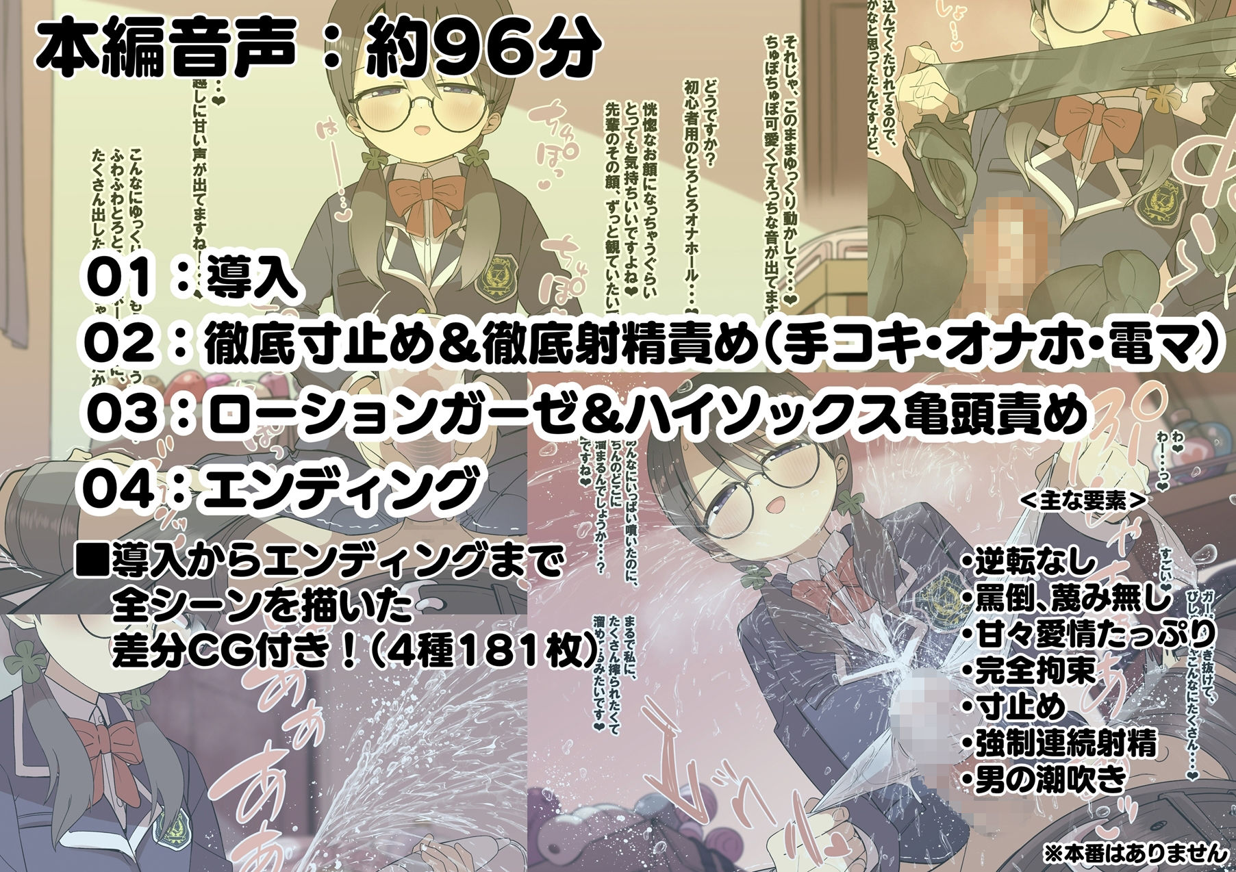 ヨツバちゃんの快楽拷問告白キット 〜無垢な後輩が大好きな先輩に振り向いて貰うため徹底的な快楽責めで精液と潮を搾り尽くす音声〜