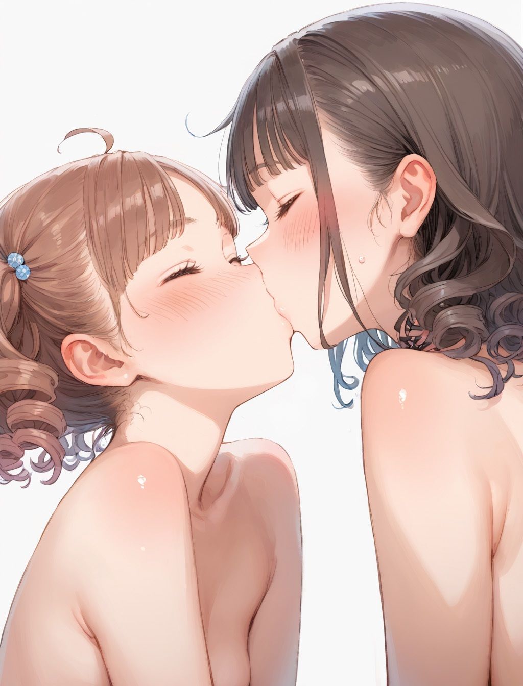 キスする二人