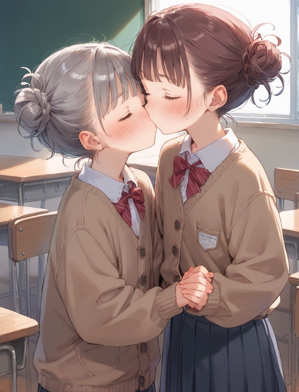 キスする二人